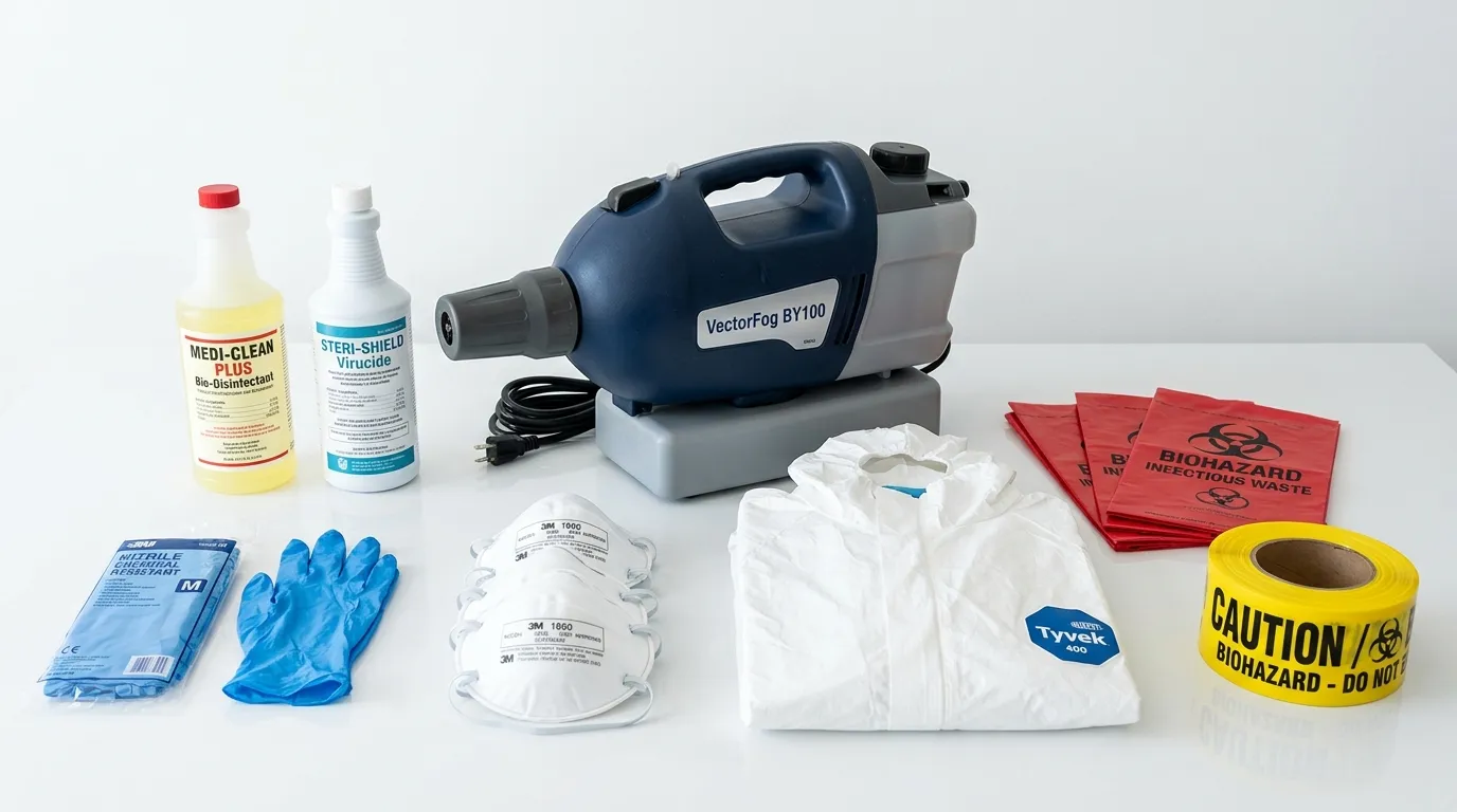 Professional biohazard remediation crew working in Corry